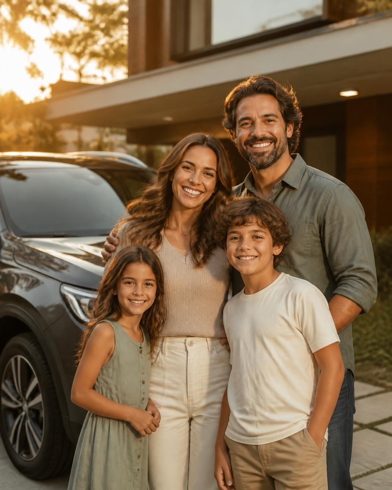 Família feliz protegida pela TAGPRIME